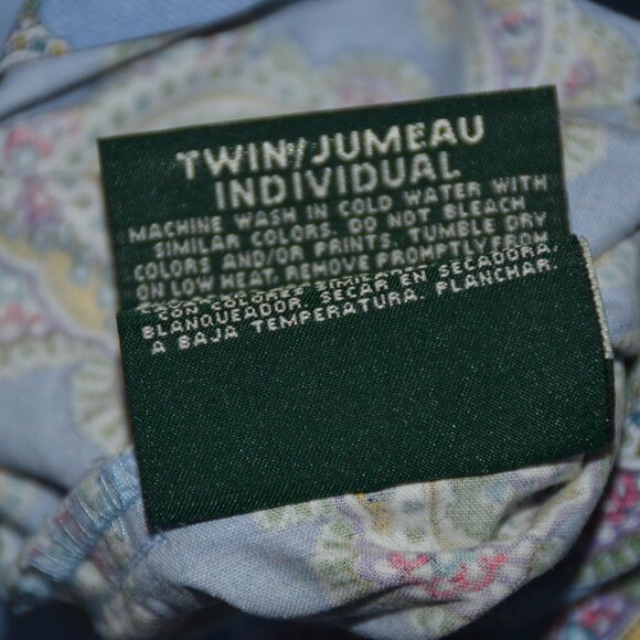 RALPH LAUREN Studio Paisley Oceanside Blue Duvet Cover 100% Cotton TWIN 2 AVAIL - Picture 6 of 7